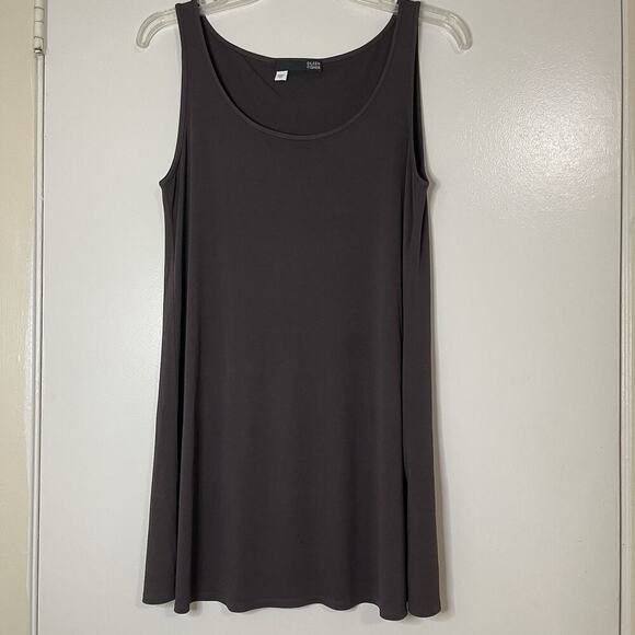 EILEEN FISHER mauve brown silk scoop neck shell tank tunic Small - Picture 1 of 4